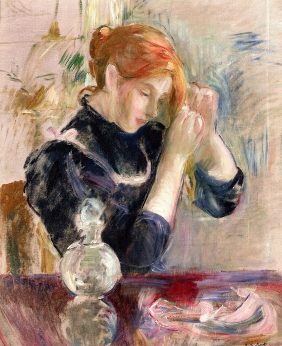 Berthe Morisot - An der Frisierkommode - At the Dressing Table - zum Schließen ins Bild klicken